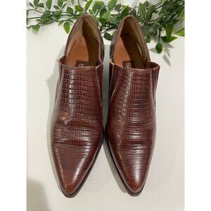 Vintage Sabree Brown Leather Pointed-Toe Slip-On Shoes Size 5.5 For Women's